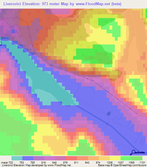 Liverovici,Montenegro Elevation Map