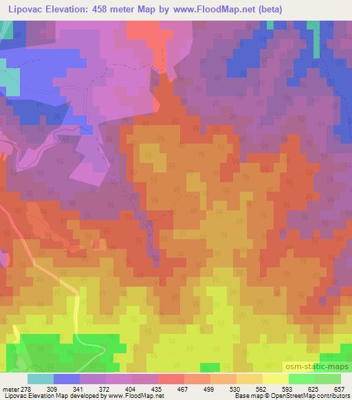 Lipovac,Croatia Elevation Map