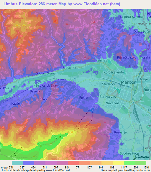 Limbus,Slovenia Elevation Map