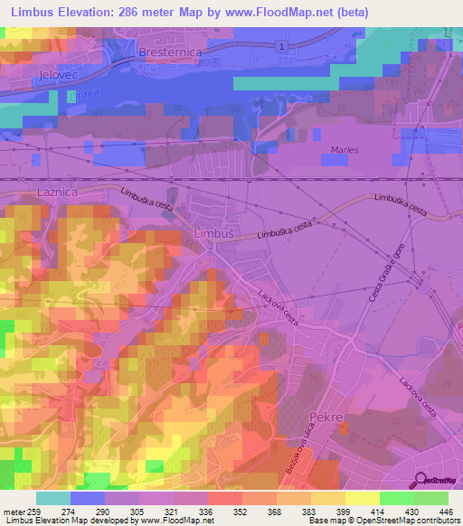 Limbus,Slovenia Elevation Map