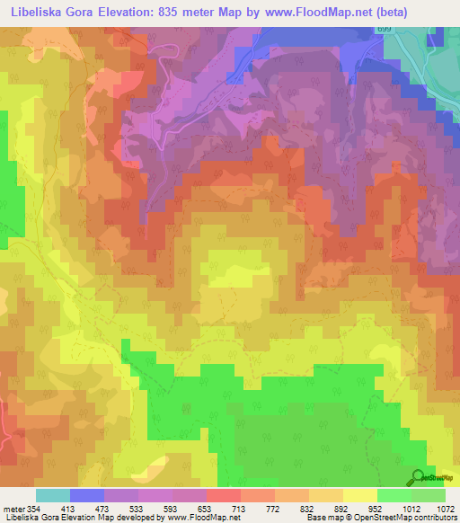 Libeliska Gora,Slovenia Elevation Map