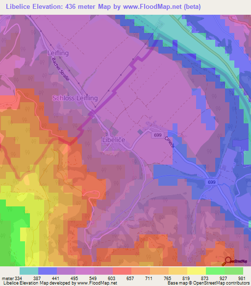 Libelice,Slovenia Elevation Map