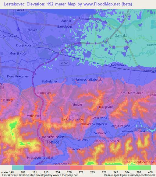 Lestakovec,Croatia Elevation Map