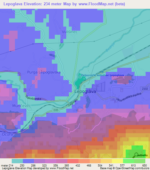 Lepoglava,Croatia Elevation Map