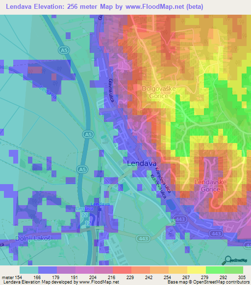 Lendava,Slovenia Elevation Map