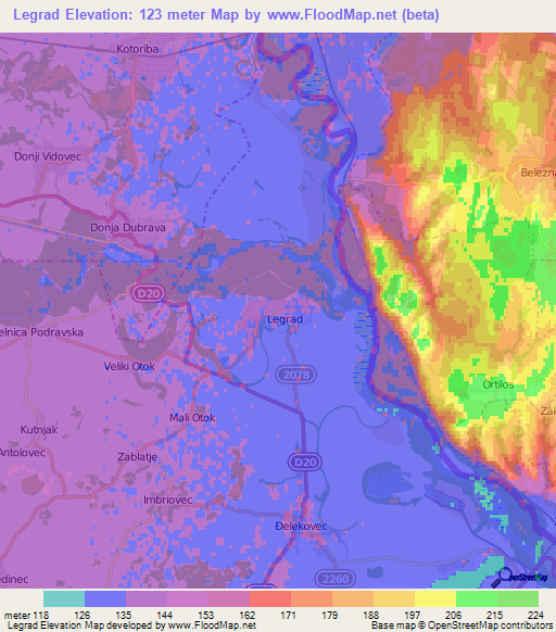 Legrad,Croatia Elevation Map