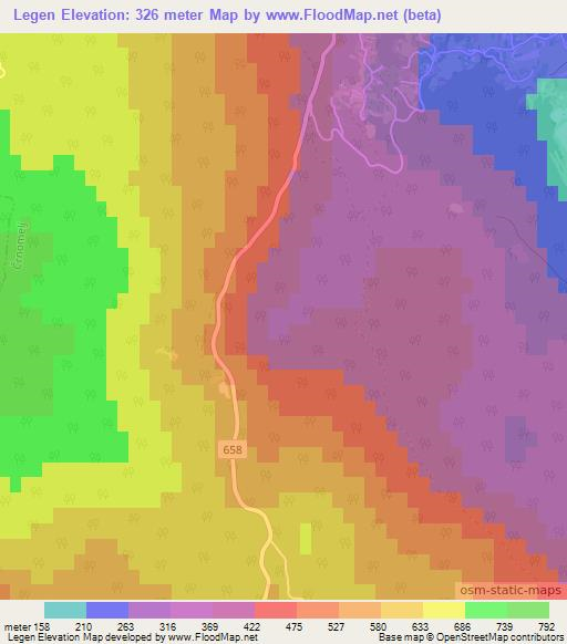 Legen,Slovenia Elevation Map