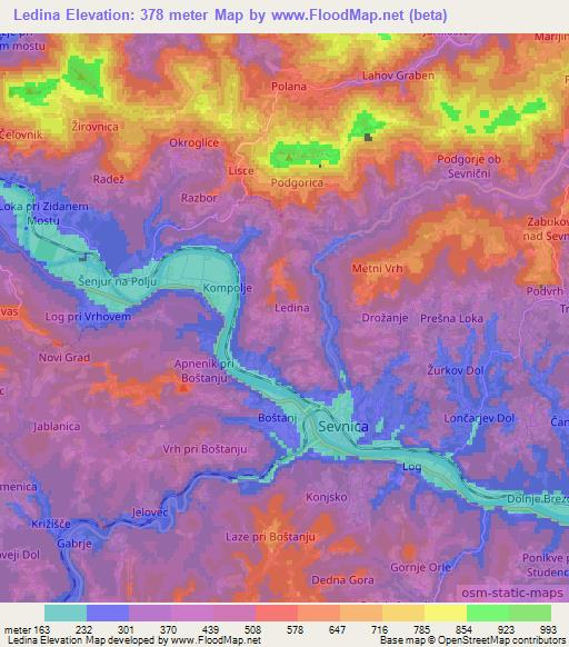 Ledina,Slovenia Elevation Map