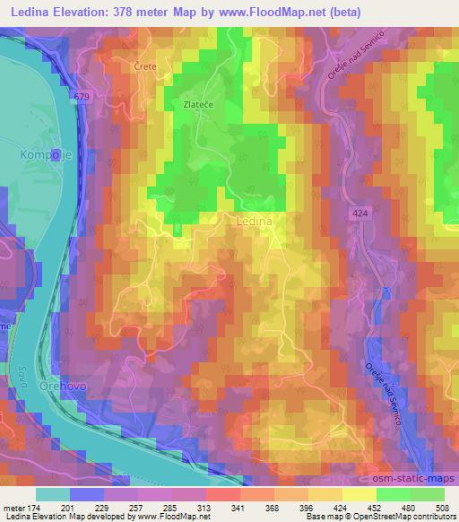 Ledina,Slovenia Elevation Map