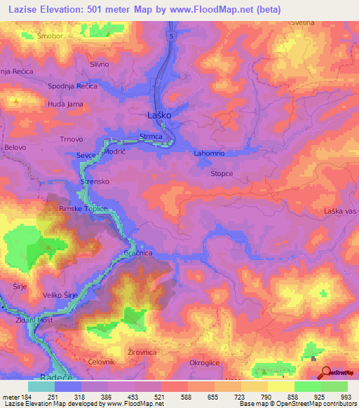 Lazise,Slovenia Elevation Map