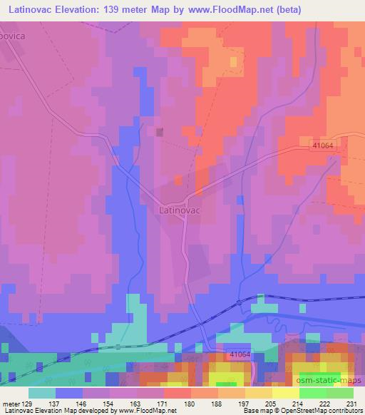 Latinovac,Croatia Elevation Map