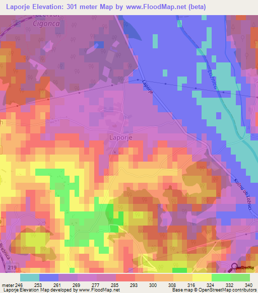 Laporje,Slovenia Elevation Map