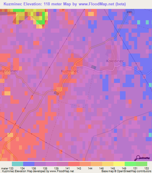 Kuzminec,Croatia Elevation Map