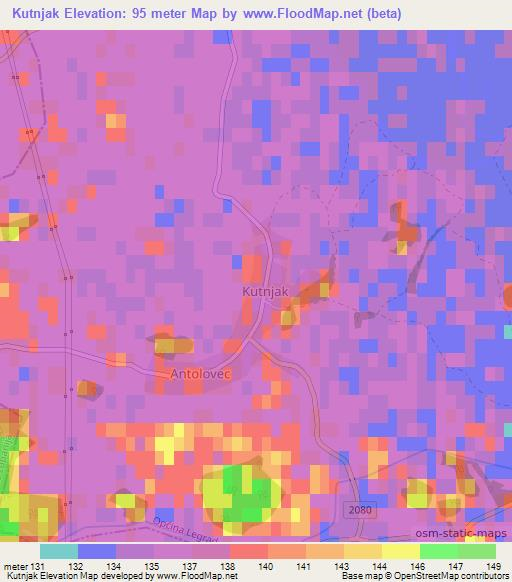 Kutnjak,Croatia Elevation Map