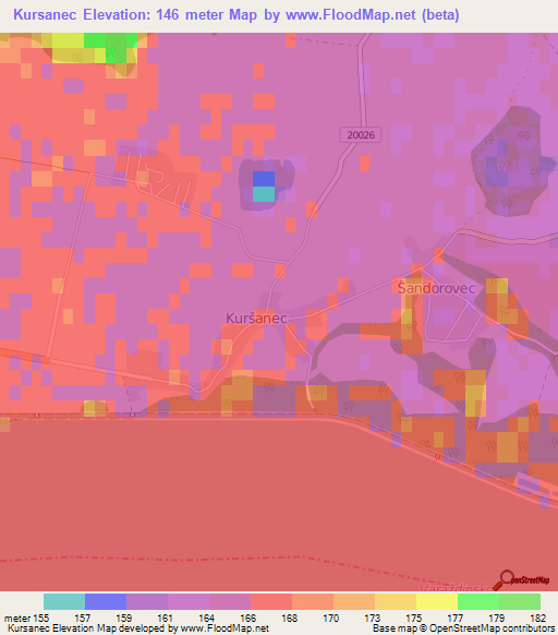 Kursanec,Croatia Elevation Map