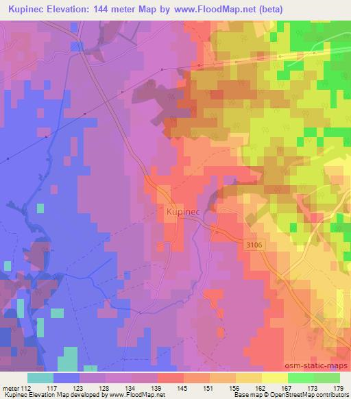 Kupinec,Croatia Elevation Map