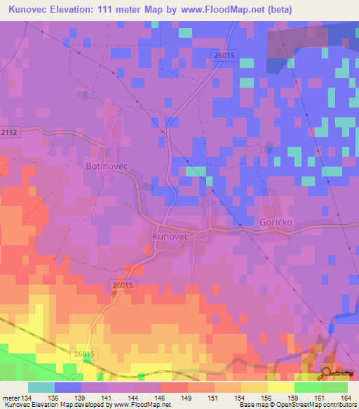 Kunovec,Croatia Elevation Map