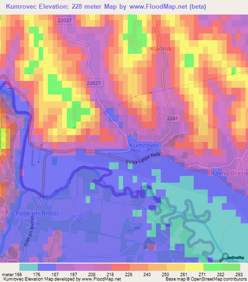 Kumrovec,Croatia Elevation Map