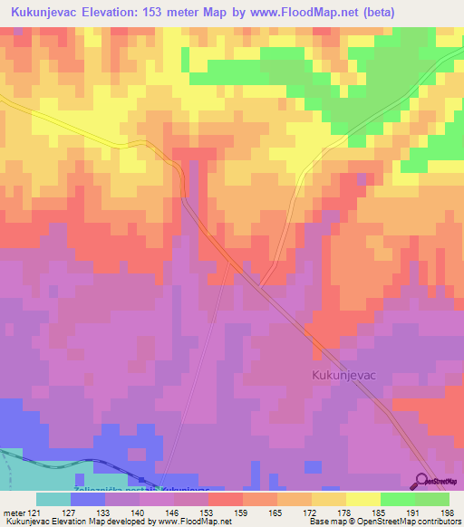 Kukunjevac,Croatia Elevation Map