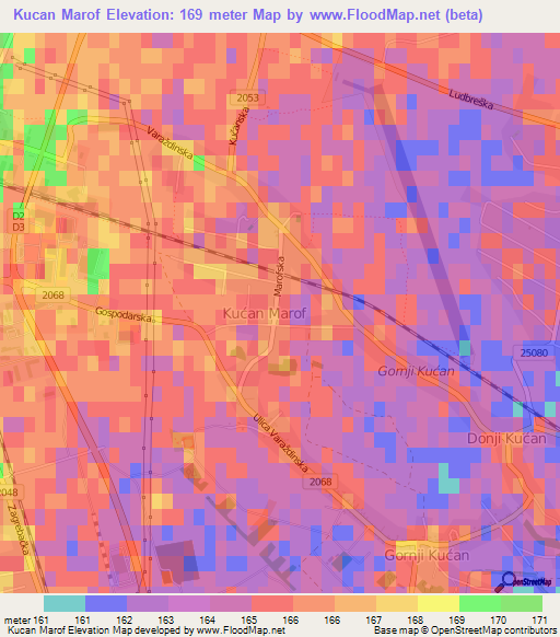 Kucan Marof,Croatia Elevation Map