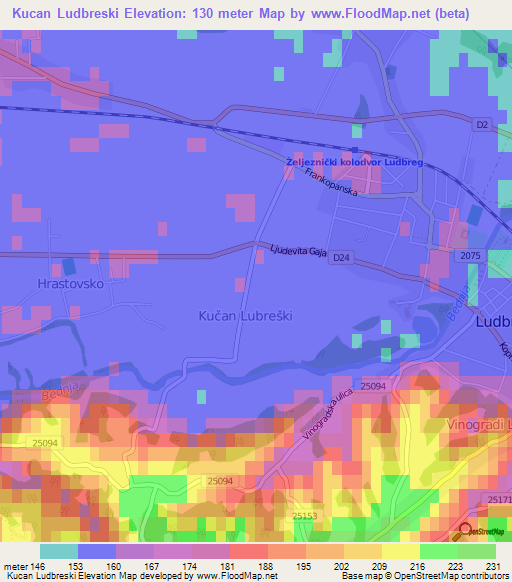 Kucan Ludbreski,Croatia Elevation Map