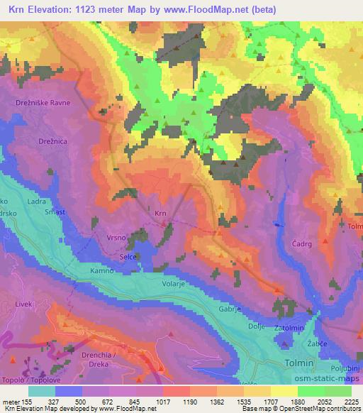 Krn,Slovenia Elevation Map