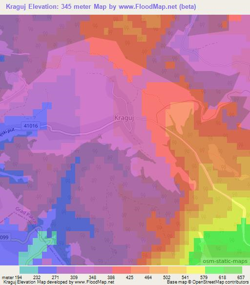 Kraguj,Croatia Elevation Map