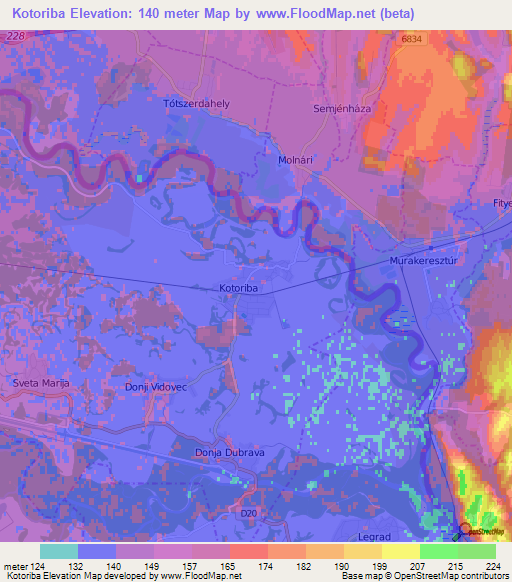 Kotoriba,Croatia Elevation Map