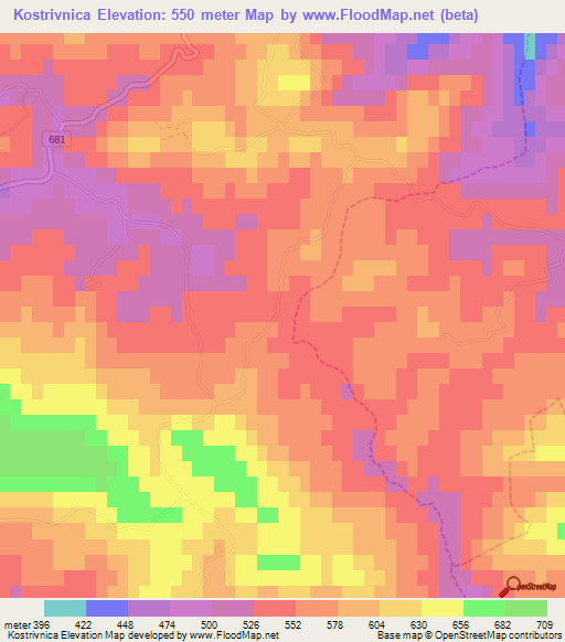 Kostrivnica,Slovenia Elevation Map