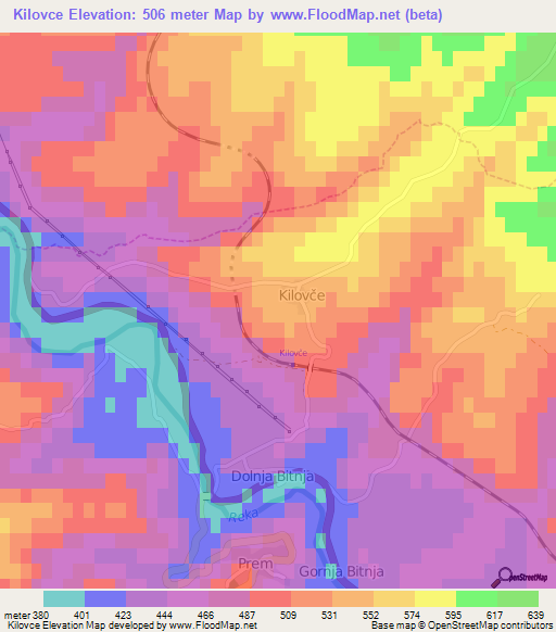 Kilovce,Slovenia Elevation Map