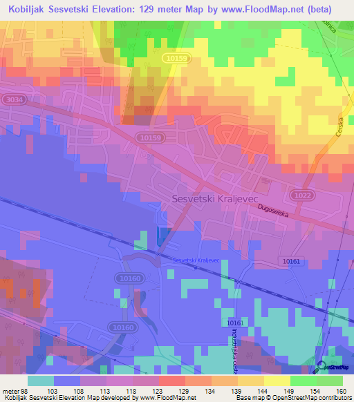 Kobiljak Sesvetski,Croatia Elevation Map
