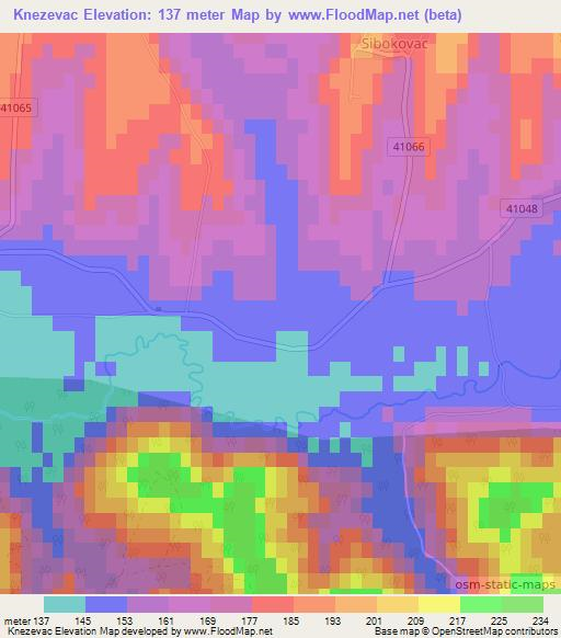 Knezevac,Croatia Elevation Map