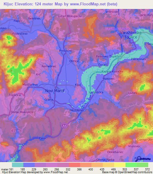 Kljuc,Croatia Elevation Map