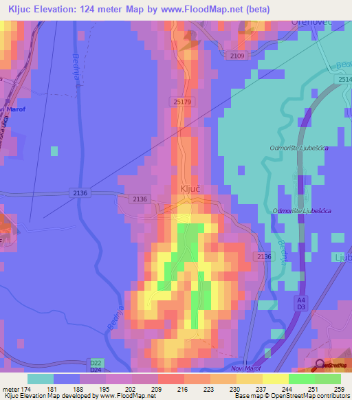 Kljuc,Croatia Elevation Map