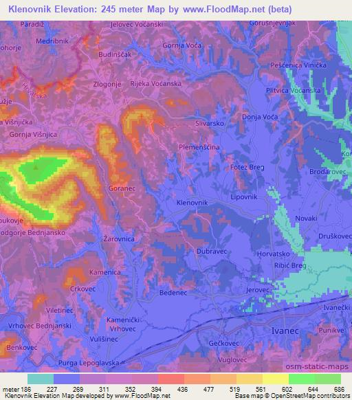 Klenovnik,Croatia Elevation Map