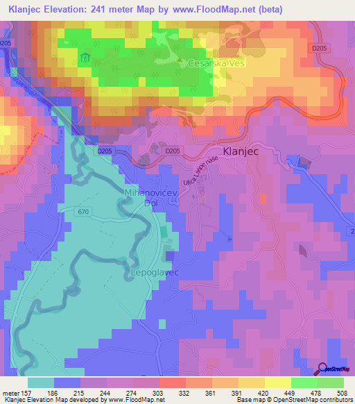 Klanjec,Croatia Elevation Map