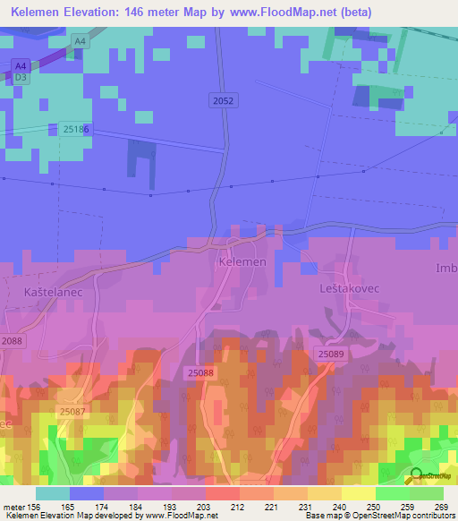 Kelemen,Croatia Elevation Map