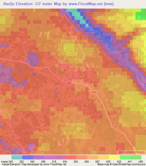 Kazlje,Slovenia Elevation Map