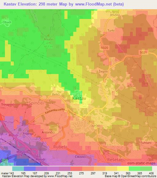 Kastav,Croatia Elevation Map