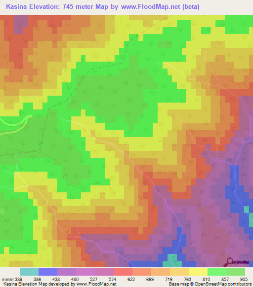 Kasina,Croatia Elevation Map