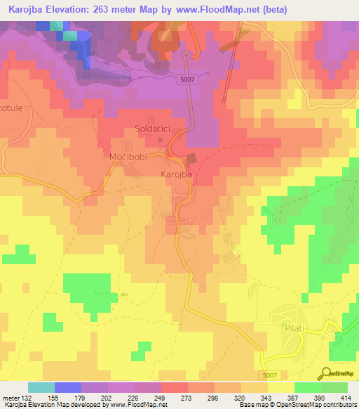 Karojba,Croatia Elevation Map