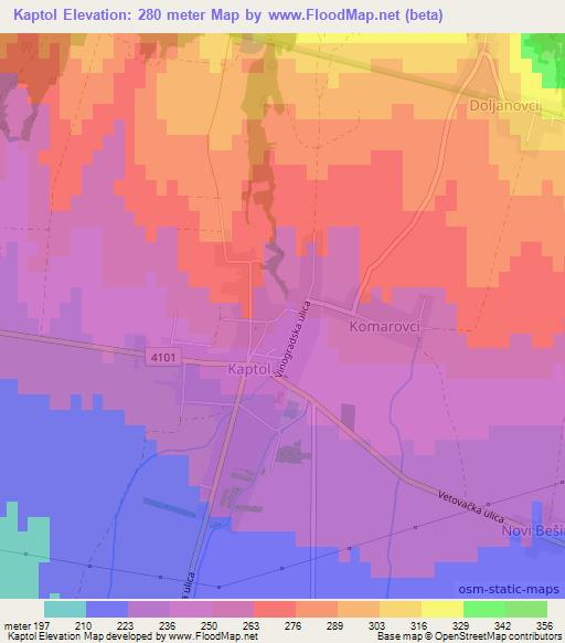 Kaptol,Croatia Elevation Map