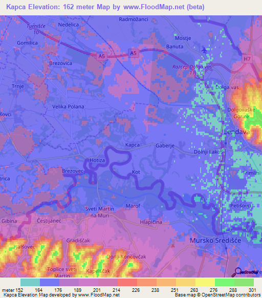 Kapca,Slovenia Elevation Map