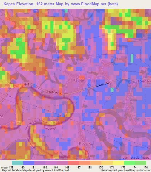 Kapca,Slovenia Elevation Map