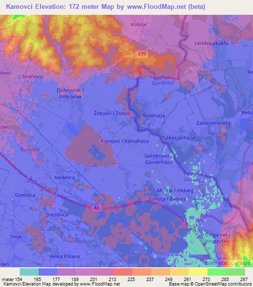 Kamovci,Slovenia Elevation Map