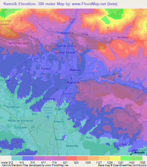 Kamnik,Slovenia Elevation Map