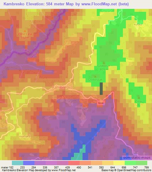 Kambresko,Slovenia Elevation Map