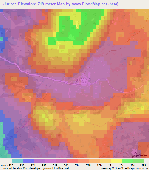 Jurisce,Slovenia Elevation Map