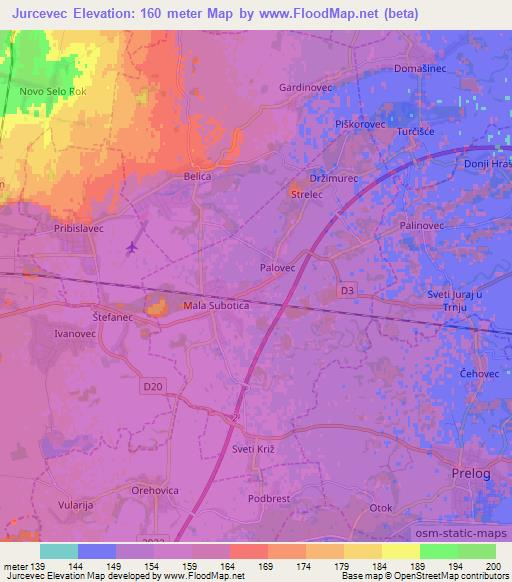Jurcevec,Croatia Elevation Map