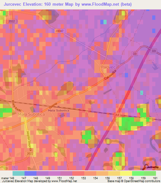 Jurcevec,Croatia Elevation Map